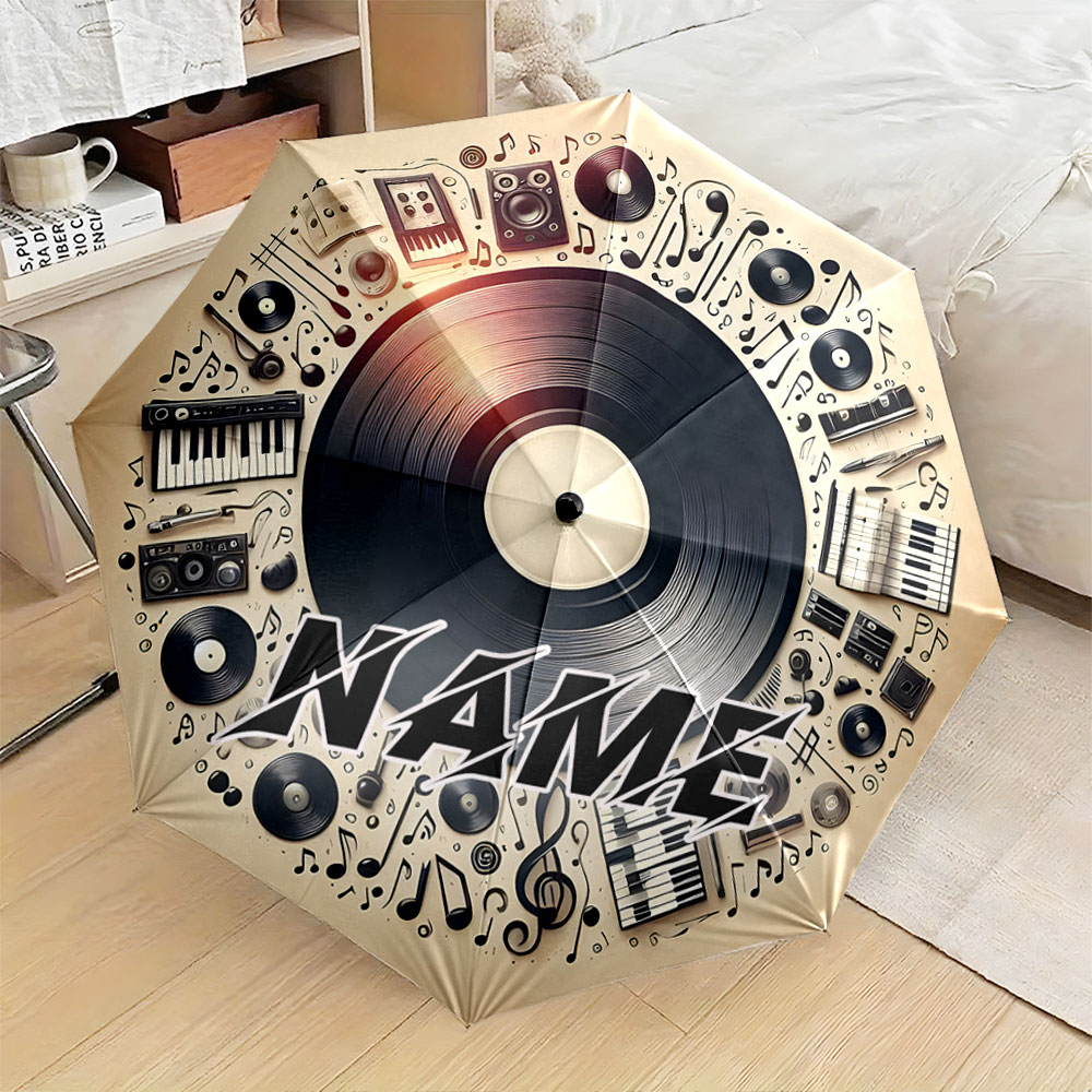 Musical Instrument Name - Guarda-chuva com nome personalizado, guarda-chuva dobrável