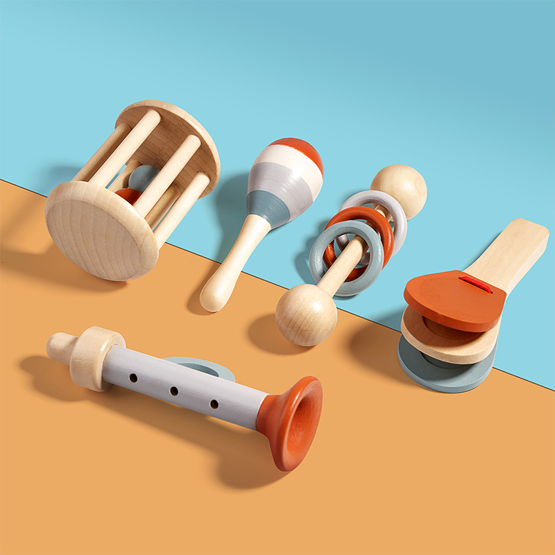Musical Instrument Qin - Conjunto de Brinquedos de Madeira Natural,