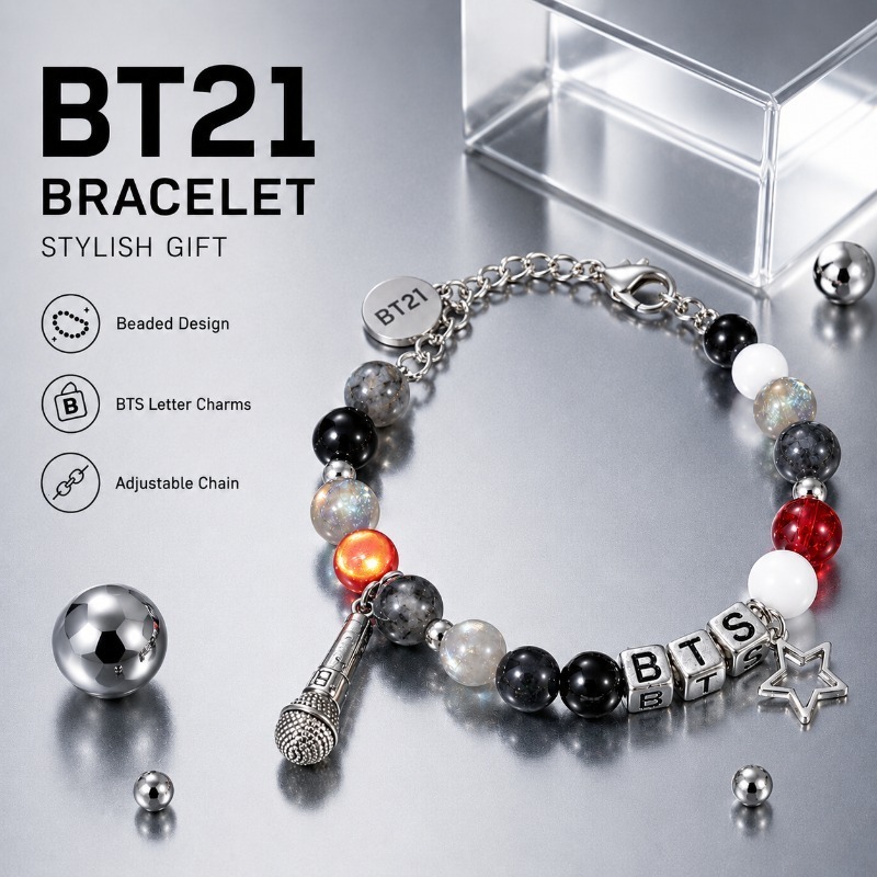 Musical Instrument Jewelry - Pulseira de Contas Preta e Vermelha