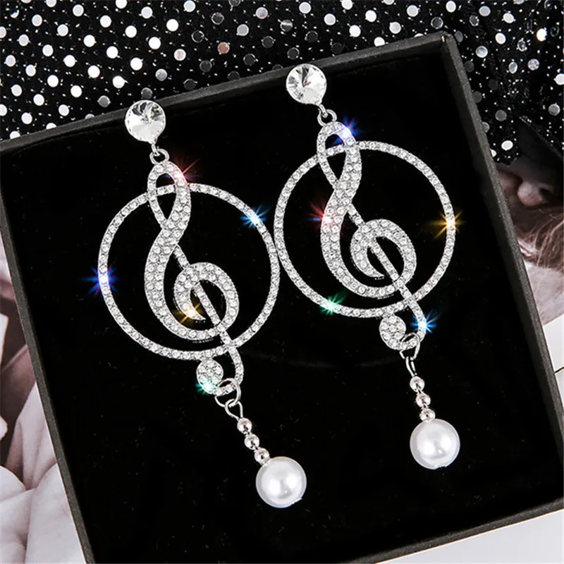 Musical Instrument Symbols - FYUAN Brincos de cristal com símbolo
