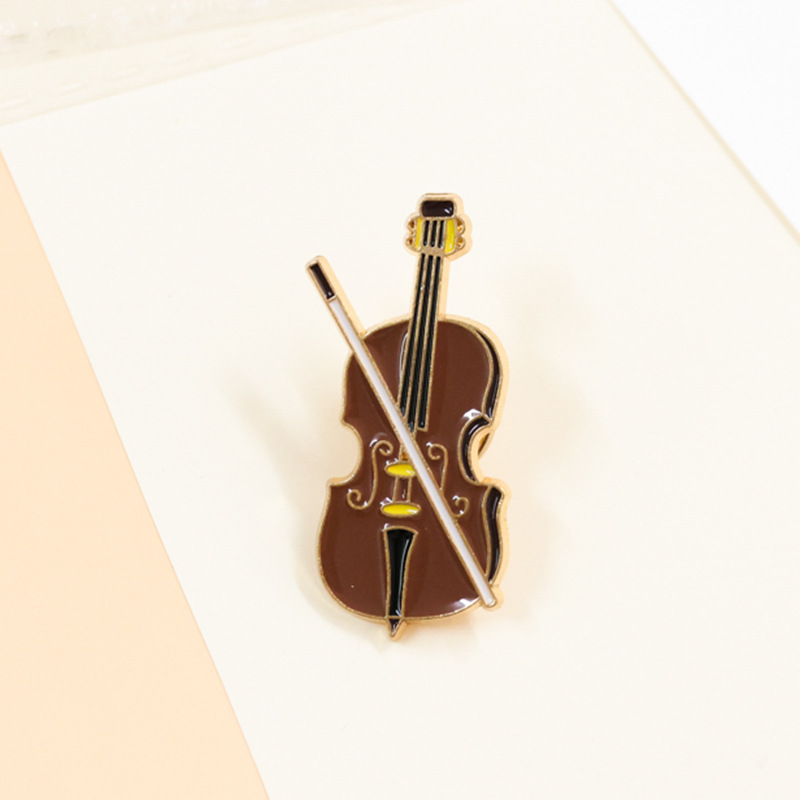 Musical Instrument Symbols - Desenhos animados violino esmalte pin distintivo