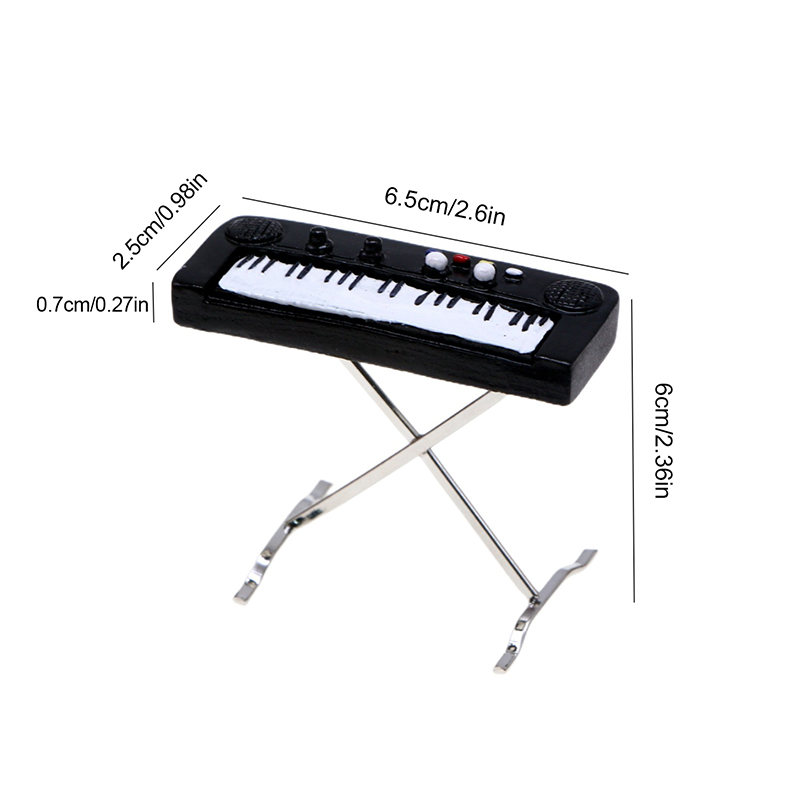 Musical Instrument Keyboard - 1:12 casa de bonecas em miniatura
