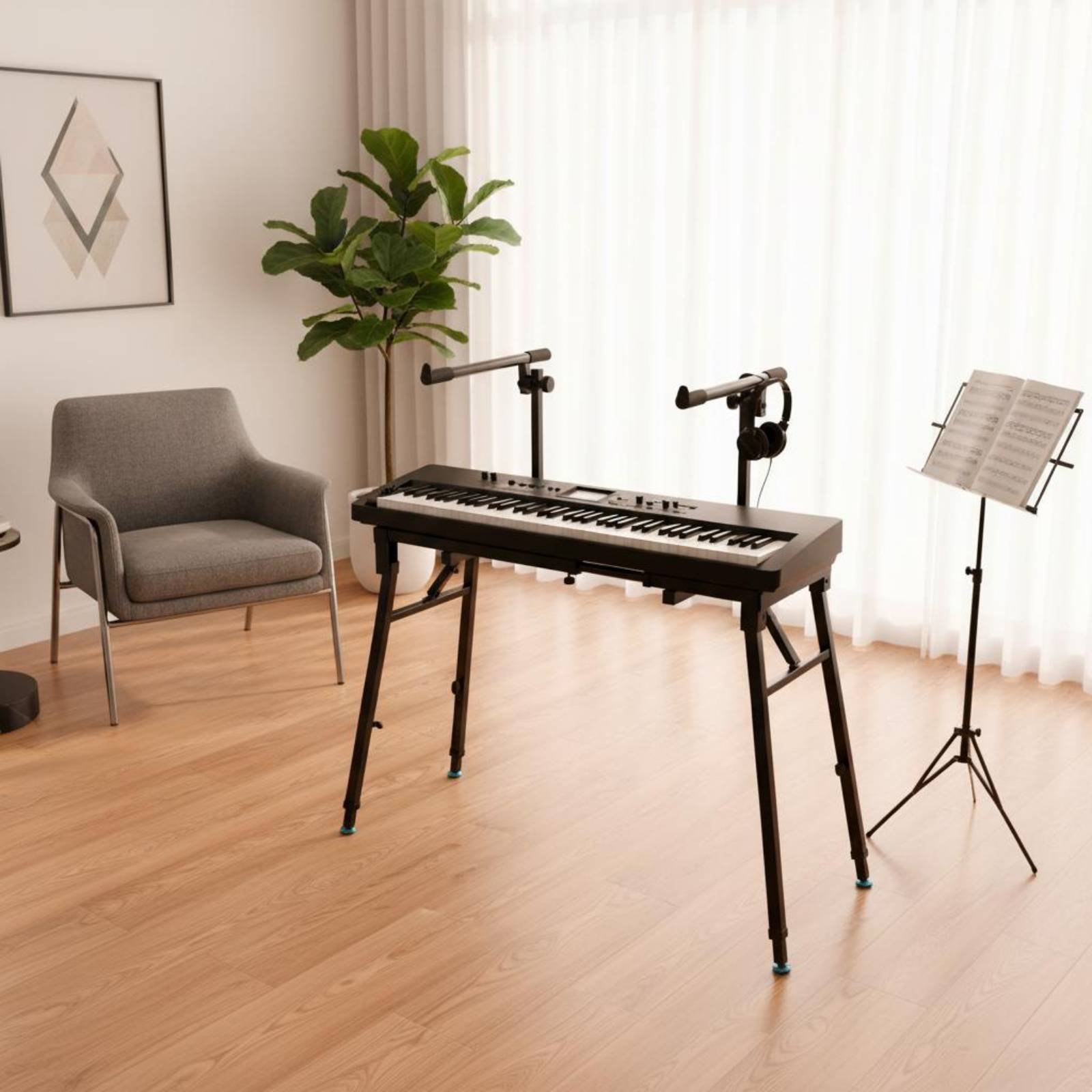 Suporte de Teclado Dobrável Po - Musical Instrument Keyboard avaliação e preço