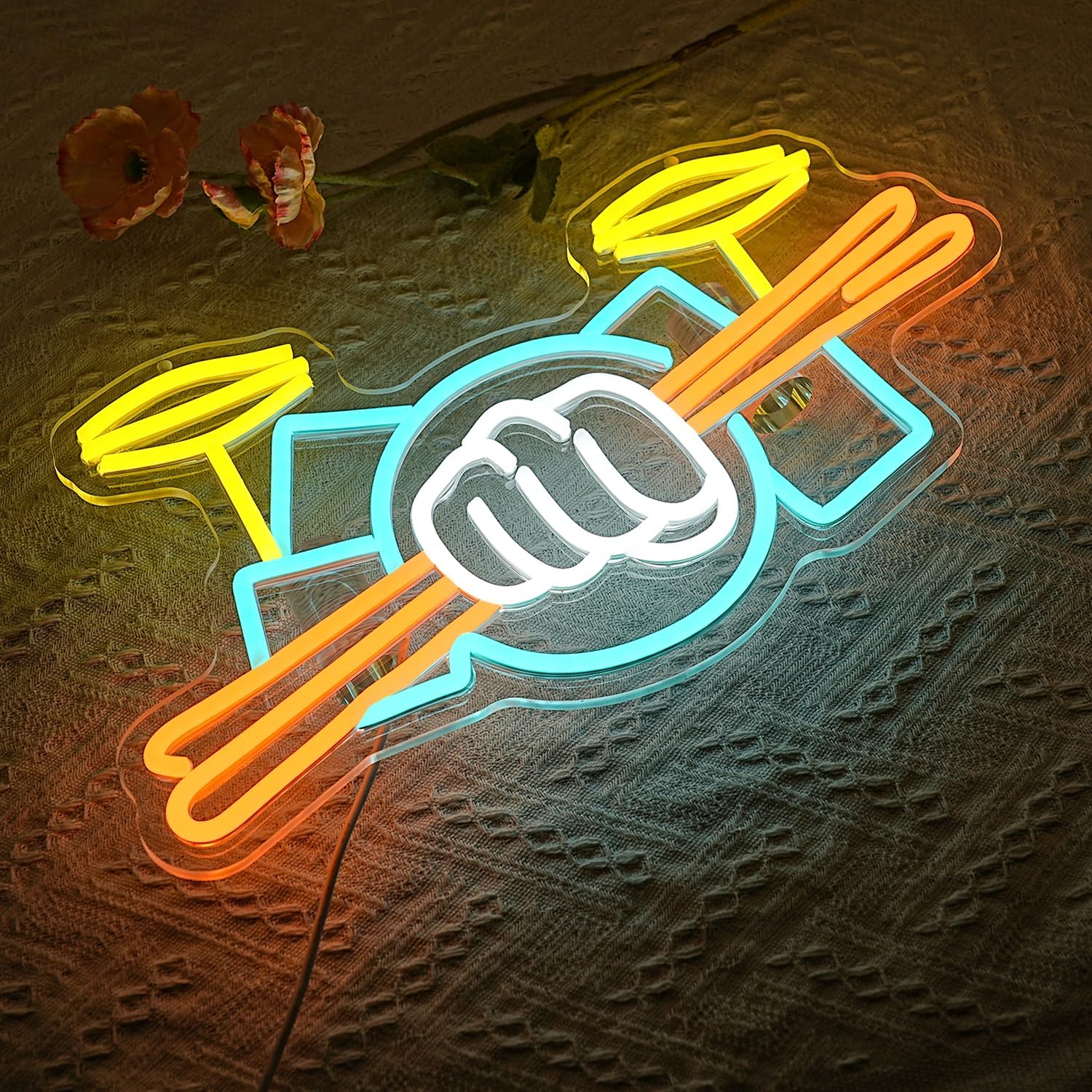 Letreiro Neon de Bateria Music - Musical Instrument Symbols avaliação e preço