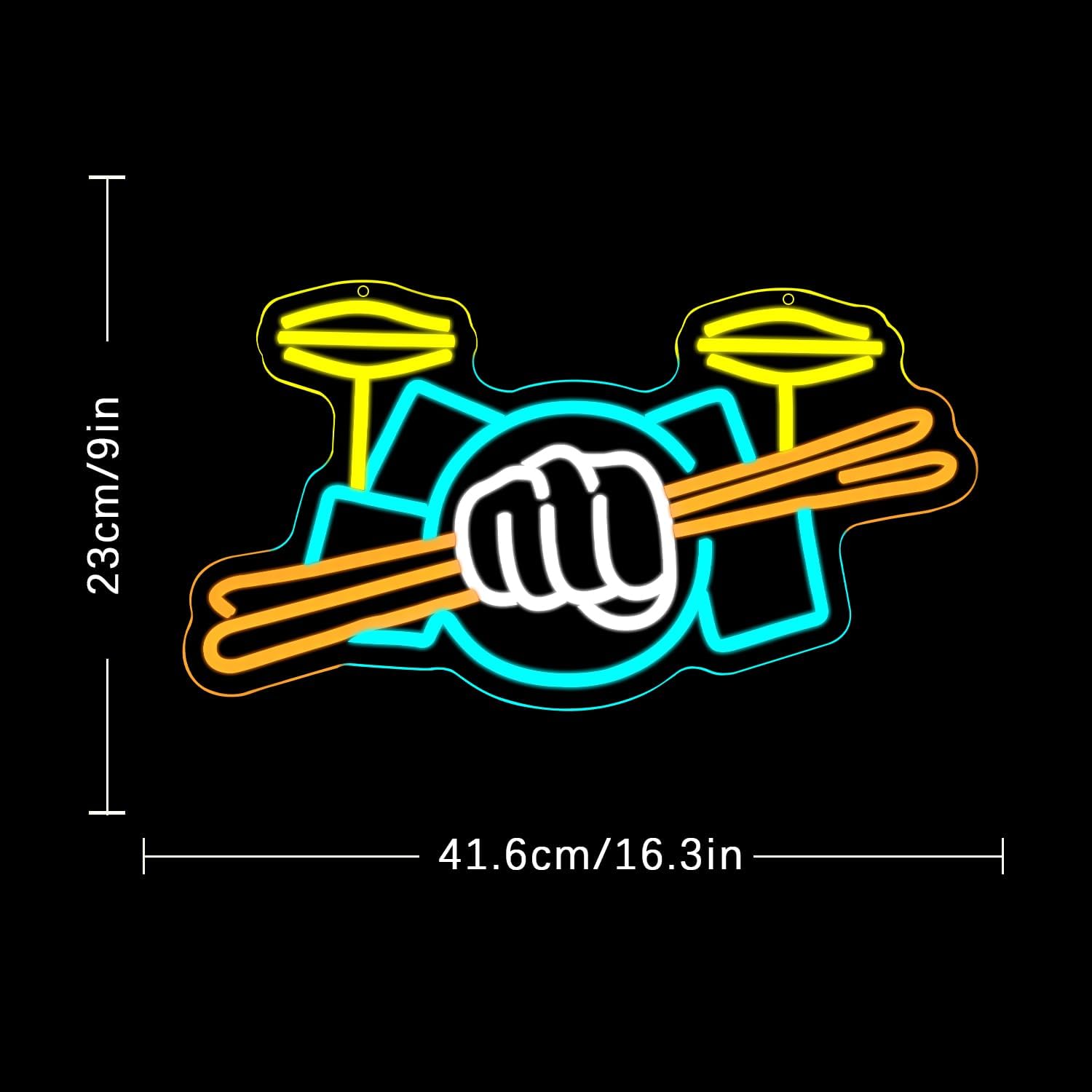 Letreiro Neon de Bateria Music - Musical Instrument Symbols avaliação e preço