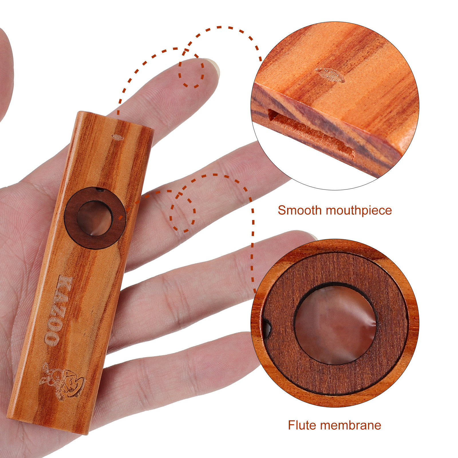 1 Conjunto de Kazoo de Madeira - Musical Instrument Easy To Learn For Adults avaliação e preço