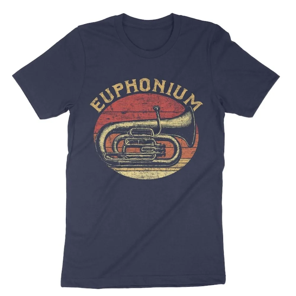Camiseta engraçada do vintage  - Musical Instrument Euphonium avaliação e preço