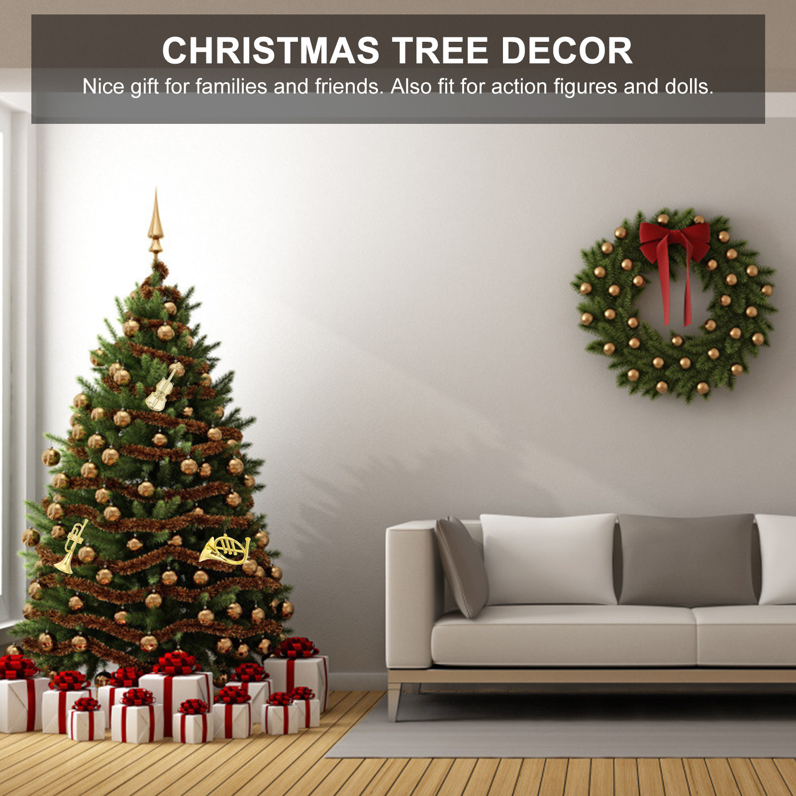 12 Peças de Violinos em Miniat - Musical Instrument Xmas Ornaments avaliação e preço