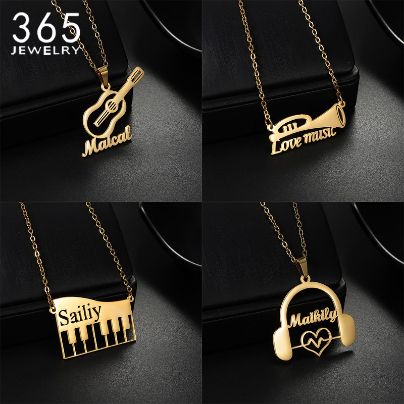 Novo Colar Personalizado com P - Musical Instrument Name avaliação e preço