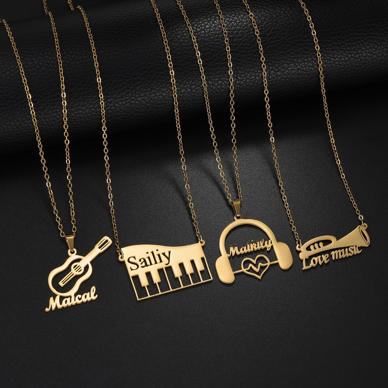 Novo Colar Personalizado com P - Musical Instrument Name avaliação e preço