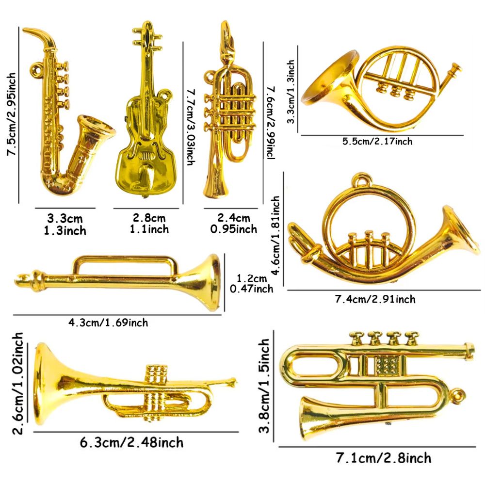 6/10 peças de Pingentes de Ins - Musical Instrument Xmas Ornaments avaliação e preço